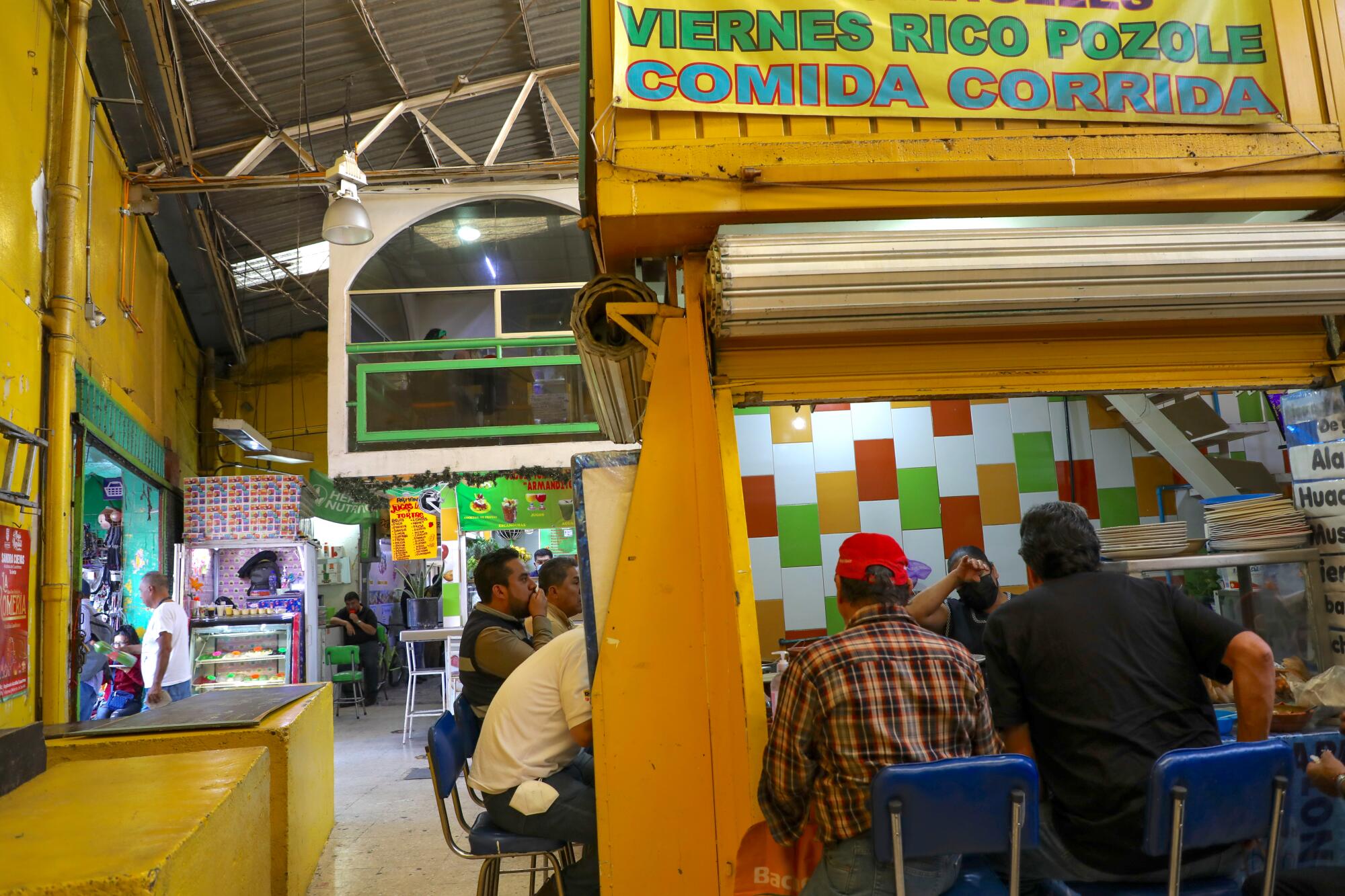 The interior of a market in Mexico City.