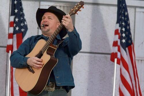 Country star Garth Brooks performs at the Lincoln Memorial We Are One concert.