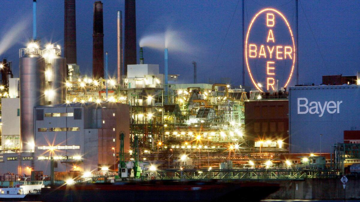 A plant of German pharmaceuticals and chemicals giant Bayer in Leverkusen, Germany, is shown in 2007.