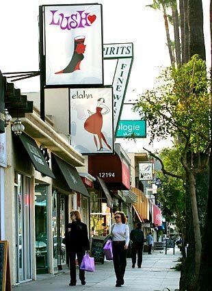 Boutiques with a decidedly bohemian bent line Ventura Boulevard.