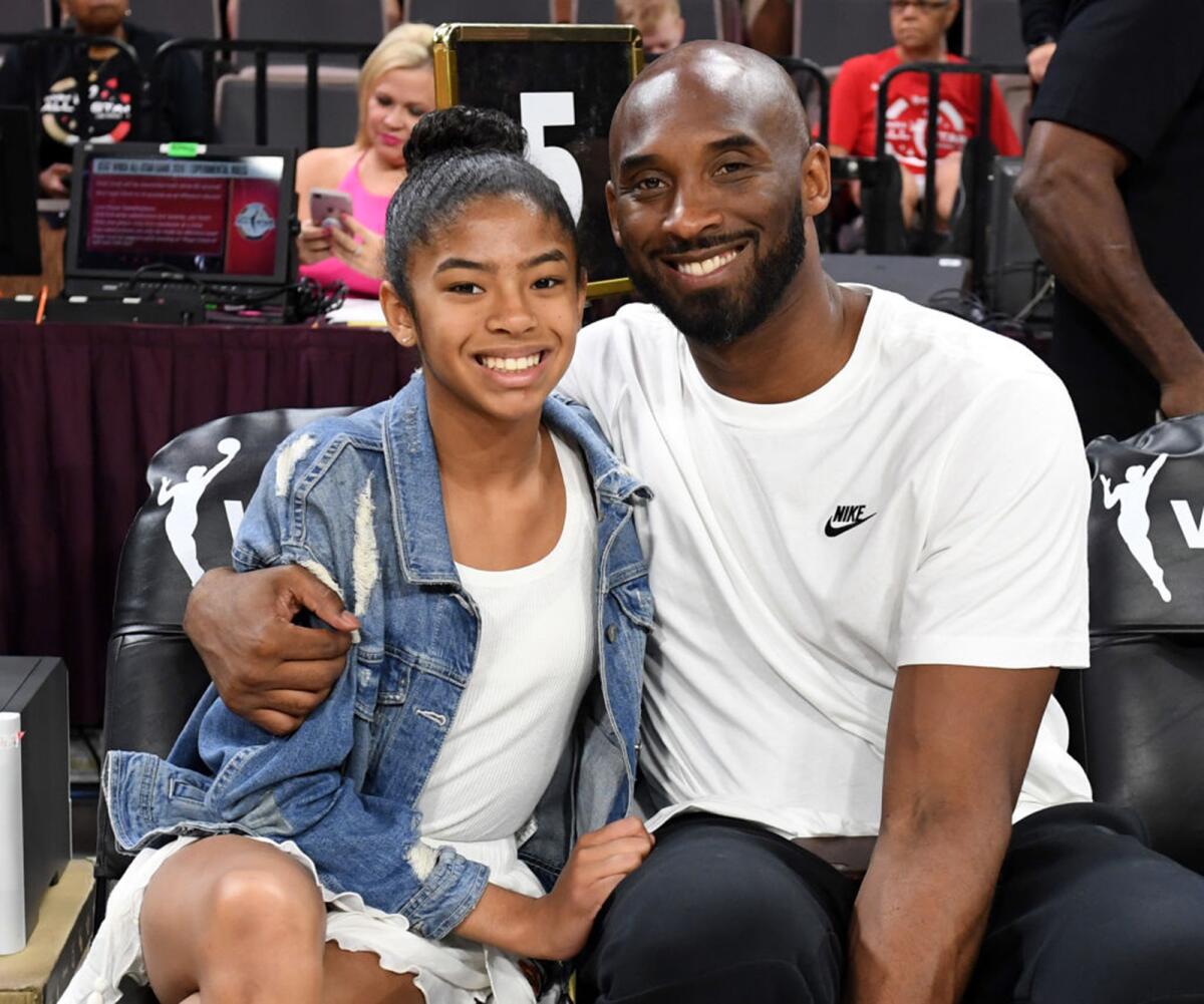 Gianna Bryant and her father, former NBA player Kobe Bryant, attend the WNBA All-Star Game 2019 at the Mandalay Bay Events Center on July 27, 2019 in Las Vegas, Nevada. (Ethan Miller/Getty Images/TNS) ** OUTS - ELSENT, FPG, TCN - OUTS **