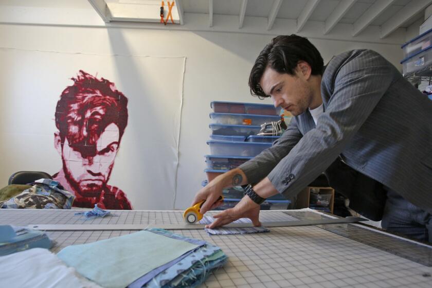 Luke Haynes, pictured, says there is no gender bias in his quiltmaking.