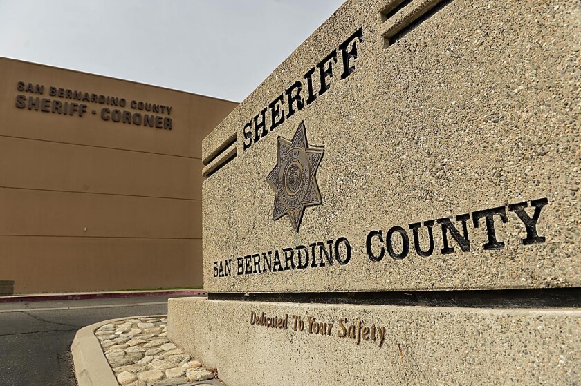 San Bernardino County Sheriff John McMahon said 10 deputies have been placed on paid administrative leave after TV news video showed a suspect being beaten and kicked.