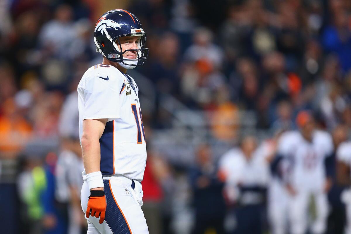 A blackout of CBS stations could leave Dish Network viewers in Denver unable to watch this Sunday's game featuring the Denver Broncos and their quarterback Peyton Manning, above.