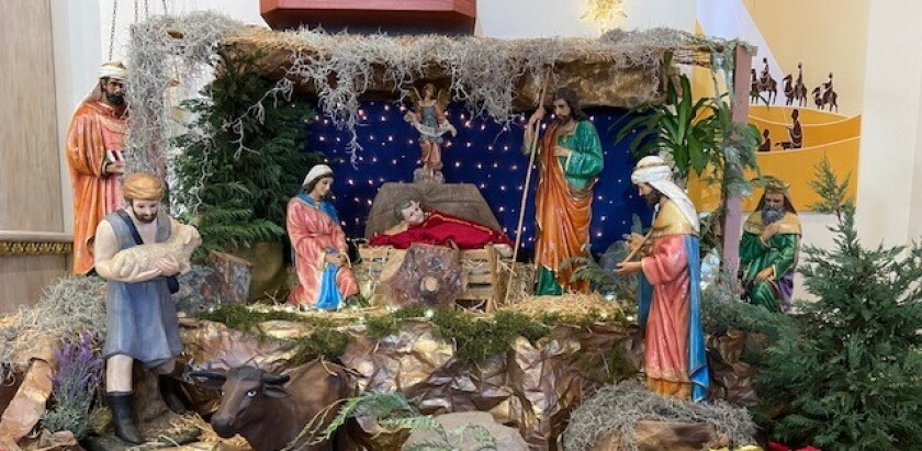 The nativity scene inside Our Lady of Guadalupe Catholic Church in Chula Vista.