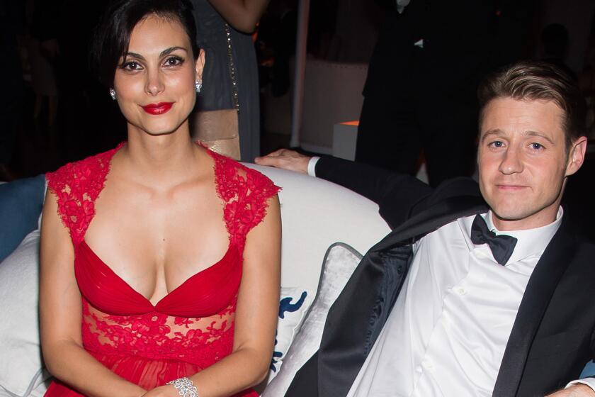 Morena Baccarin and Benjamin McKenzie attend the Fox/FX Emmy Awards after party on Sept. 20, 2015, in Los Angeles.