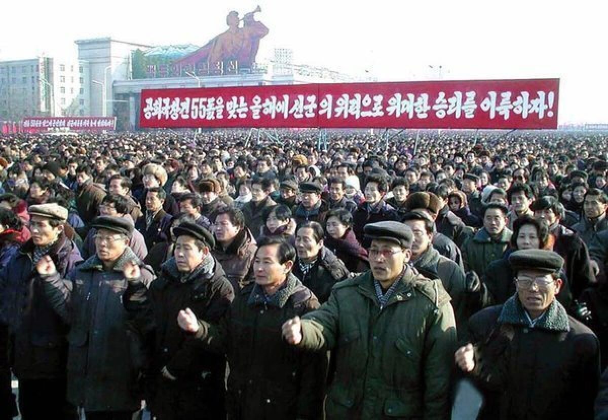 A rally in Pyongyang, North Korea, in 2003.