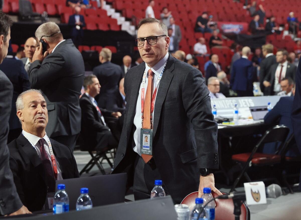 Ducks general manager Pat Verbeek attends the 2022 NHL draft at the Bell Centre in Montreal last July.