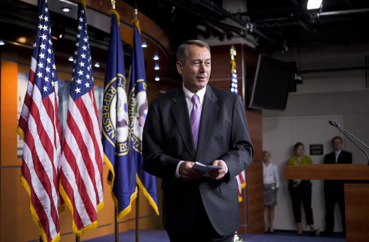House Speaker John A. Boehner (R-Ohio) remained confident Monday that Republicans would retain control of the lower chamber.