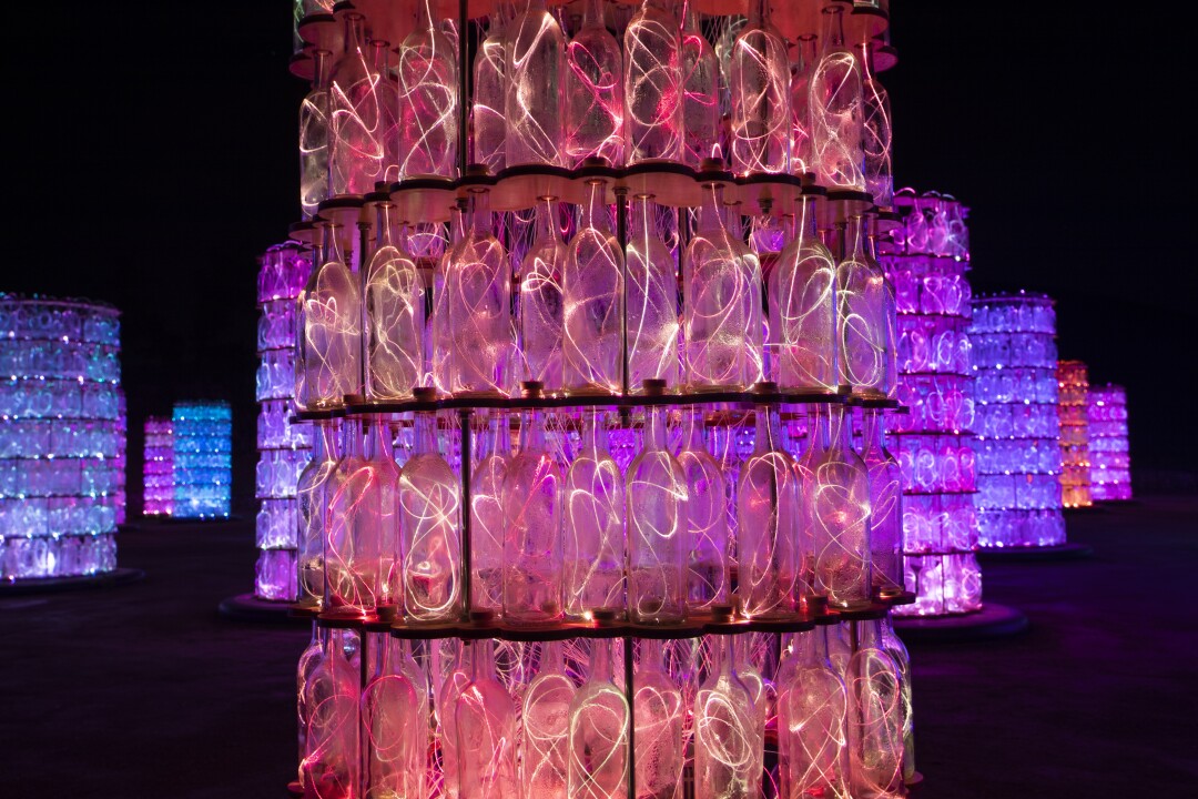 Paso Robles' field of gleams reopens today 13 Glowing optic fibers change colors to a custom musical score.