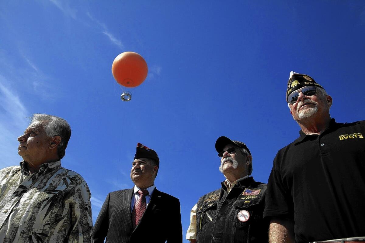 American Legion Chaplain Bill Cook, right, is leading the charge for a veterans cemetery at the former Marine Corps Air Station El Toro. Pictured with him are, from left, Zeke Hernandez, Alex Diaz and Ken Jackson.