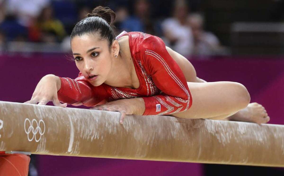 Aly Raisman competes in London.
