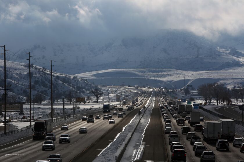 LOS ANGELES, CA-DECEMBER 27, 2019: The Interstate 5 at Grapevine, which authorities shut down amid heavy rainfall late Wednesday, reopened in the morning on December 27, 2019 Los Angeles, California. (Photo By Dania Maxwell / Los Angeles Times)
