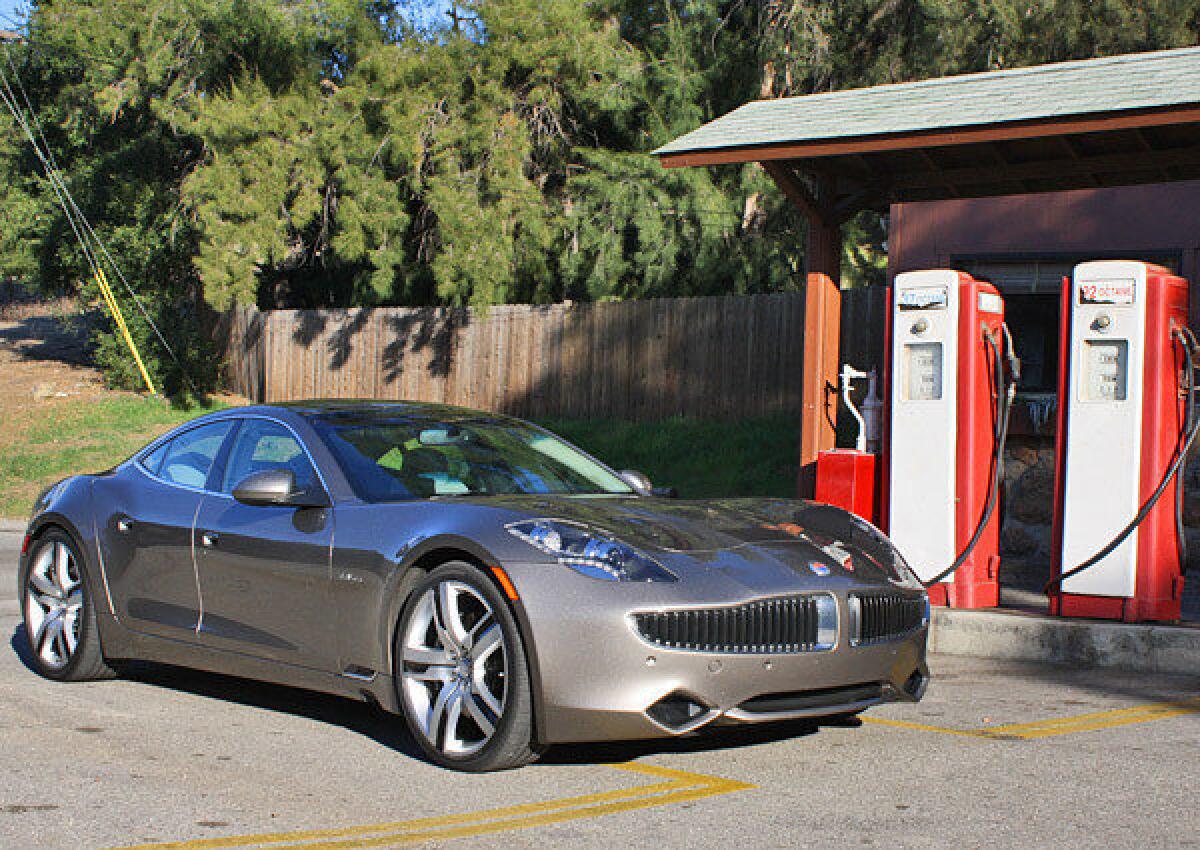 Sixteen Fisker Karmas, like the one seen here, were destroyed by fire at New Jersey's Port of Newark during super storm Sandy. No injuries were reported.