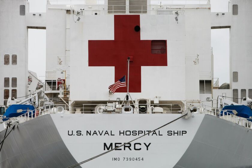 Navy hospital ship Mercy (T-AH 19) departed San Diego on May 17, 2015, for the 10th annual Pacific Partnership humanitarian and disaster response mission.