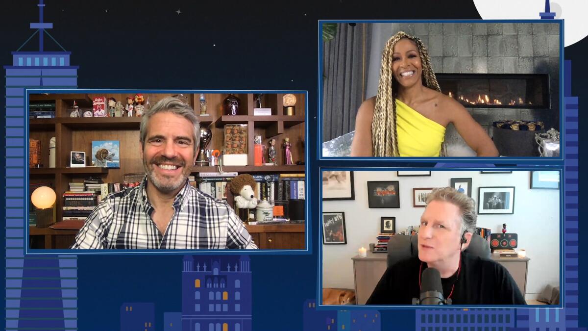 A screengrab of "Watch What Happens Live With Andy Cohen @ Home"
