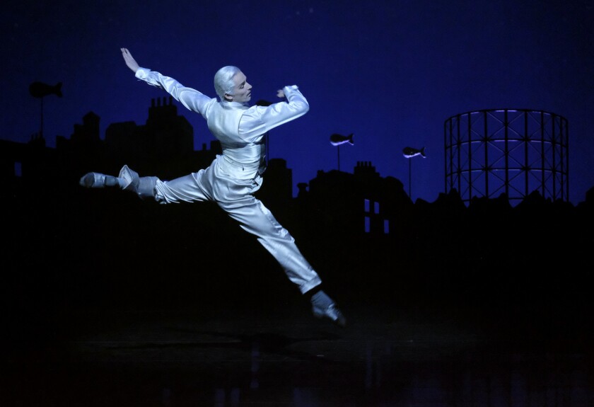 Liam Mower dances the part of the Angel, a sort of fairy godfather who takes the place of the traditional fairy godmother. Choreographer Matthew Bourne brings his company, New Adventures, back to L.A. for a long run of his take on the "Cinderella" story at the Ahmanson Theatre.
