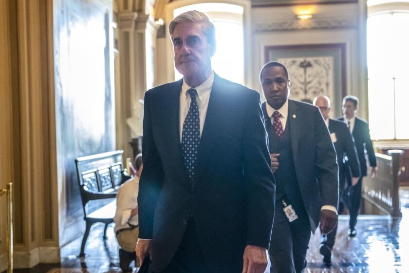 In this photo from Wednesday, June 21, 2017, Special Counsel Robert Mueller departs after a closed-door meeting with members of the Senate Judiciary Committee about Russian meddling in the election and possible connection to the Trump campaign, at the Capitol in Washington. (AP Photo/J. Scott Applewhite, file)