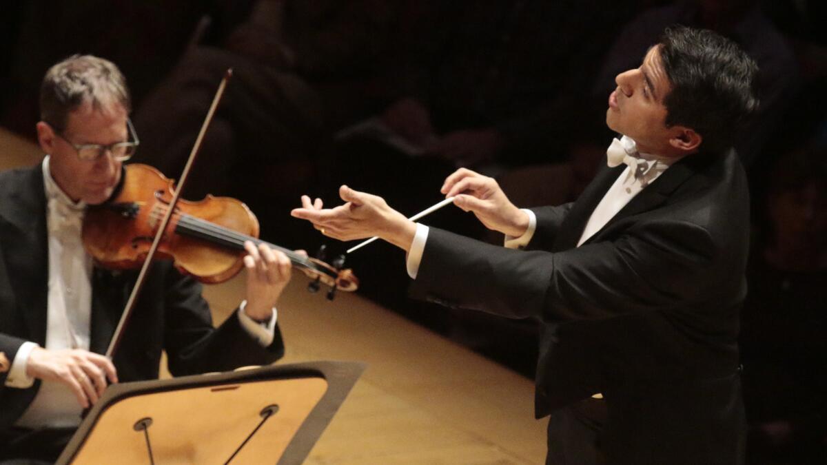Miguel Harth-Bedoya conducts the L.A. Phil at Walt Disney Concert Hall on Jan. 22, 2015.