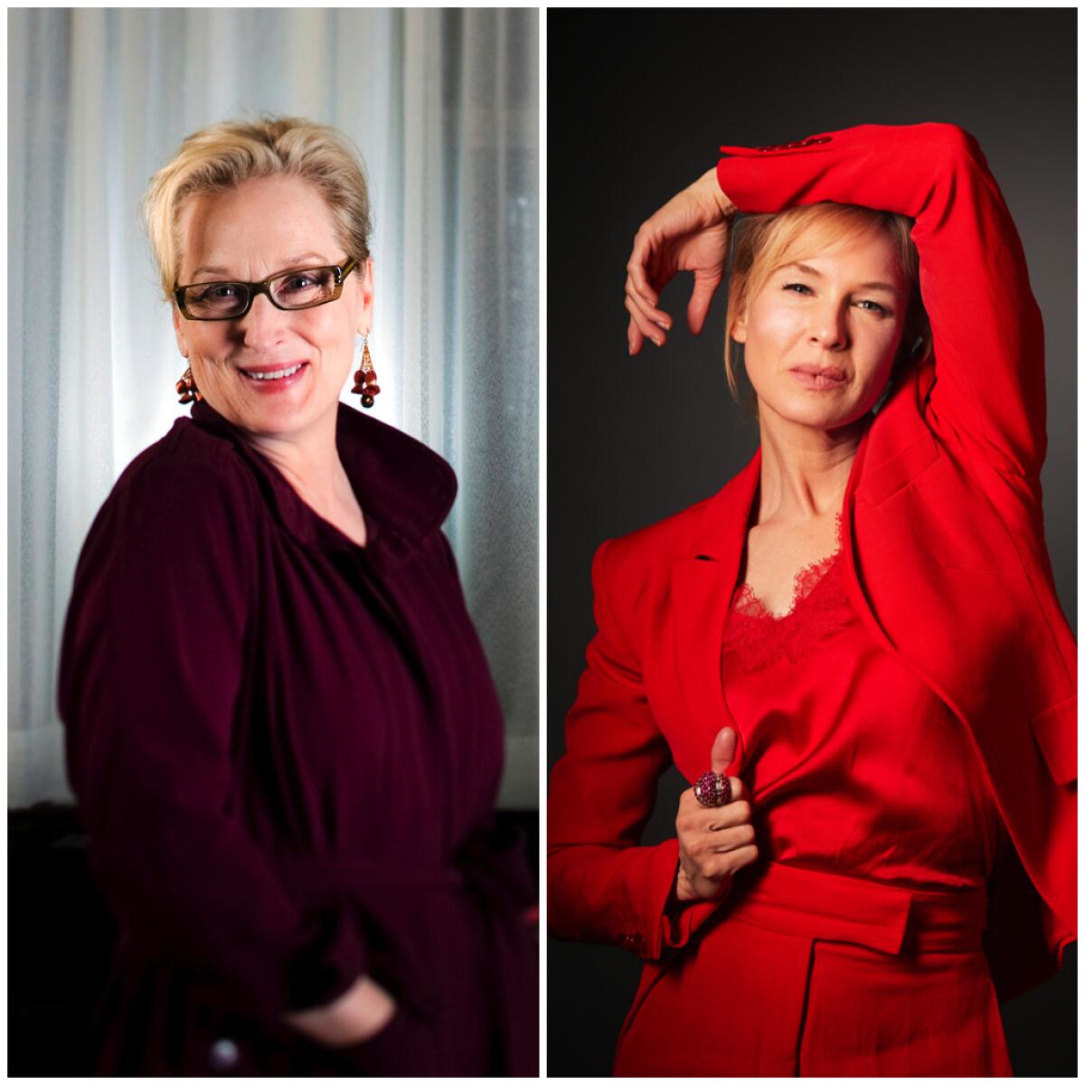 Portraits of Renée Zellweger and Meryl Streep