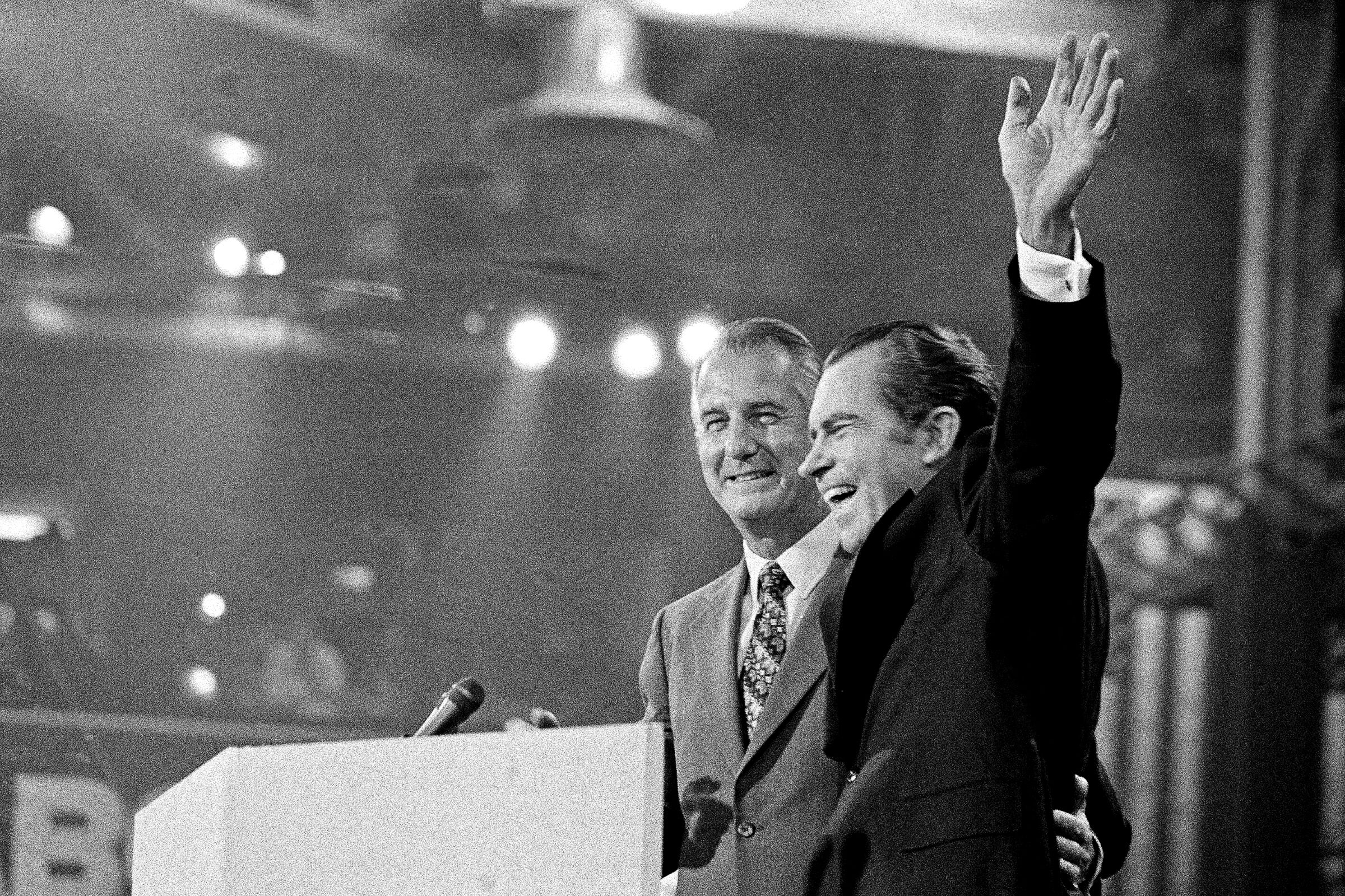 Richard Nixon, right, with running mate Spiro Agnew in 1972.