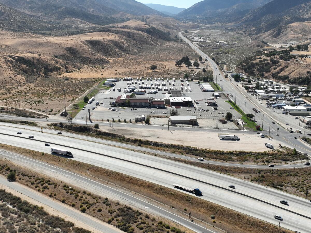 The Flying J Travel Center, just off Interstate 5 in Lebec, Calif., was the site of a Brink's big rig jewelry heist in July.