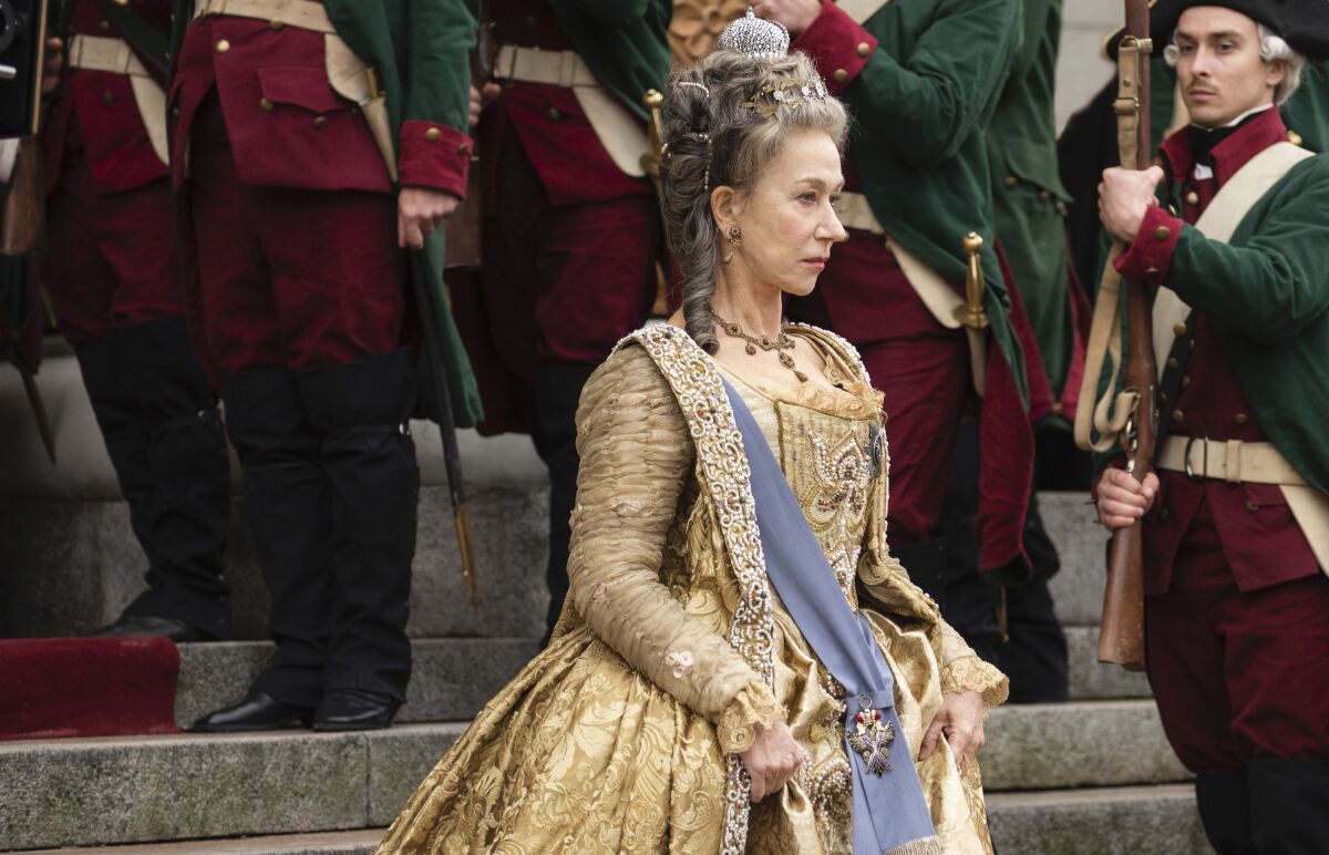 Helen Mirren in the title role in "Catherine the Great," HBO's miniseries on the Russian monarch.