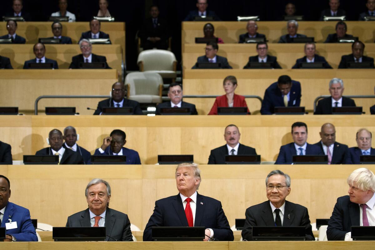 President Trump before a meeting at the United Nations General Assembly in New York on Sept. 18, 2017.