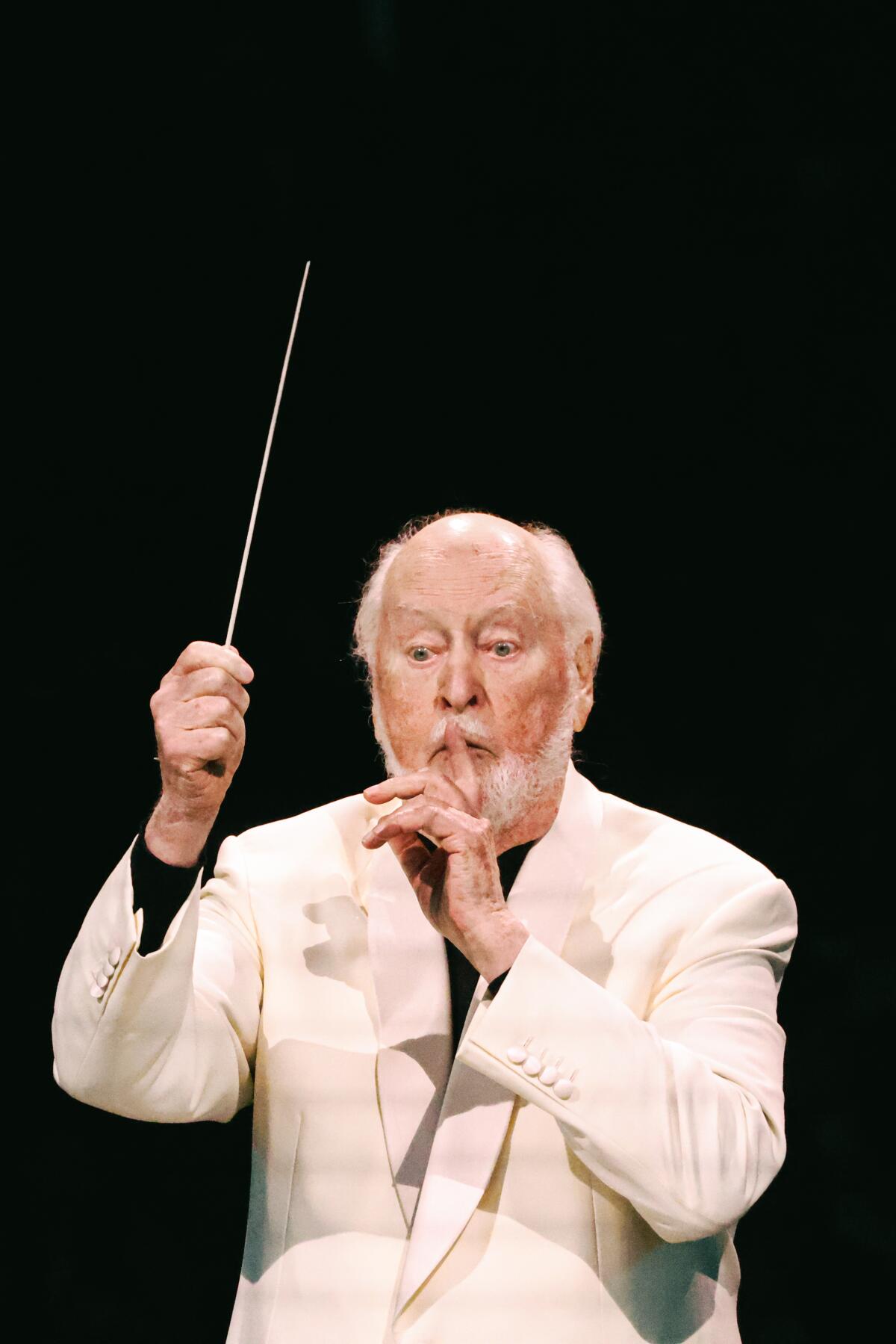 John Williams conducts at the Hollywood Bowl over the summer.