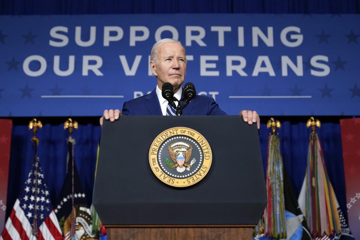 El presidente Joe Biden en el George E. Wahlen Department of Veterans Affairs Medical 