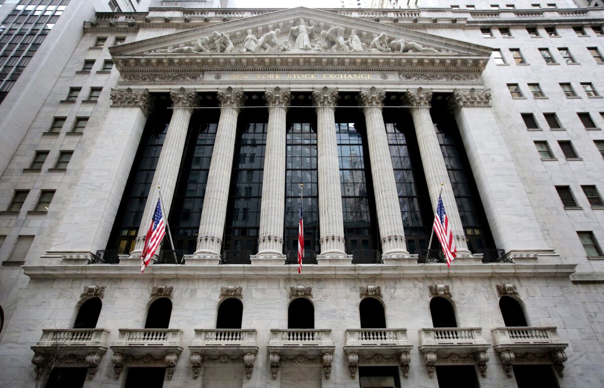 The facade of the New York Stock Exchange in New York City on Jan. 15 is shown.