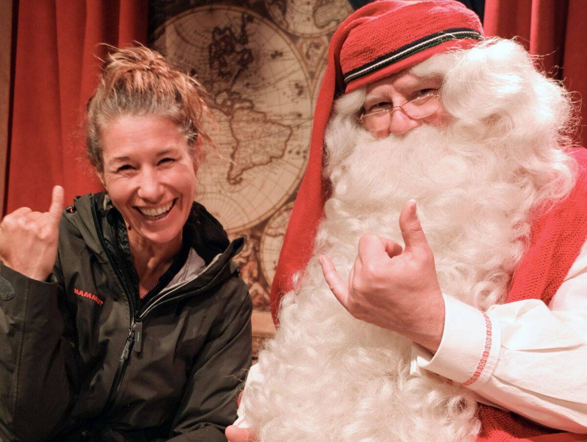 The author chillin’ with Santa at the Arctic Circle.