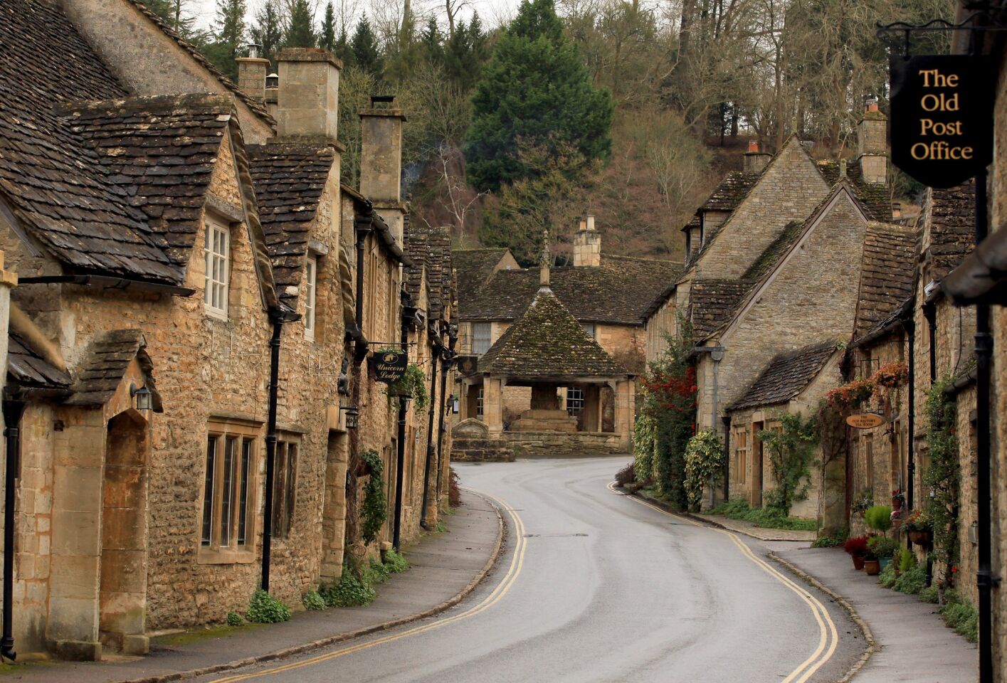 Known for its picturesque scenery, Castle Combe in Britain's Wiltshire County about 20 miles east of Bristol was named the country's prettiest village in 1962 in a national poll conducted by British Travel Assn., precursor to the British Tourist Authority. More photos...