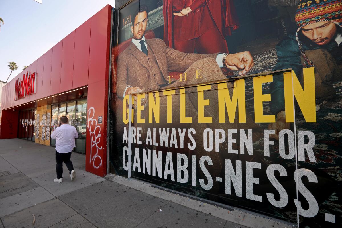Street scene from the now-closed MedMen cannabis store on Abbot Kinney Boulevard.
