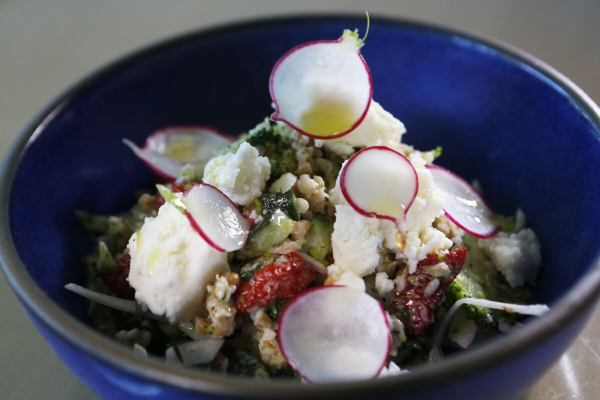 Cracked farro salad at Alimento in the Silver Lake neighborhood of Los Angeles.