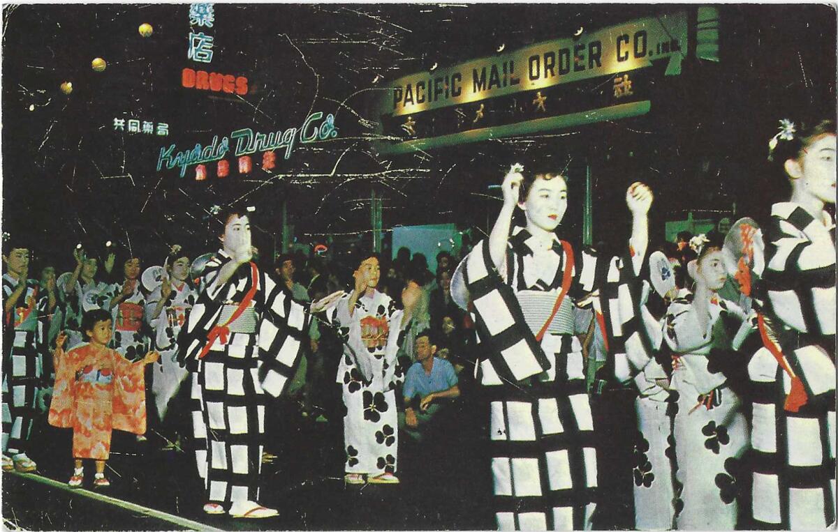 A parade featuring women and children in Little Tokyo