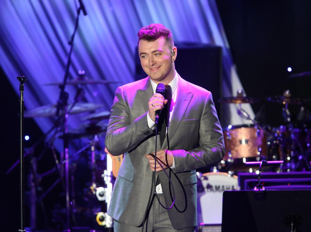 Sam Smith, shown performing in Beverly Hills in February, will join Kanye West, Janet Jackson and the Who among performers at the iHeartRadio Music Festival on Sept. 18 and 19 in Las Vegas
