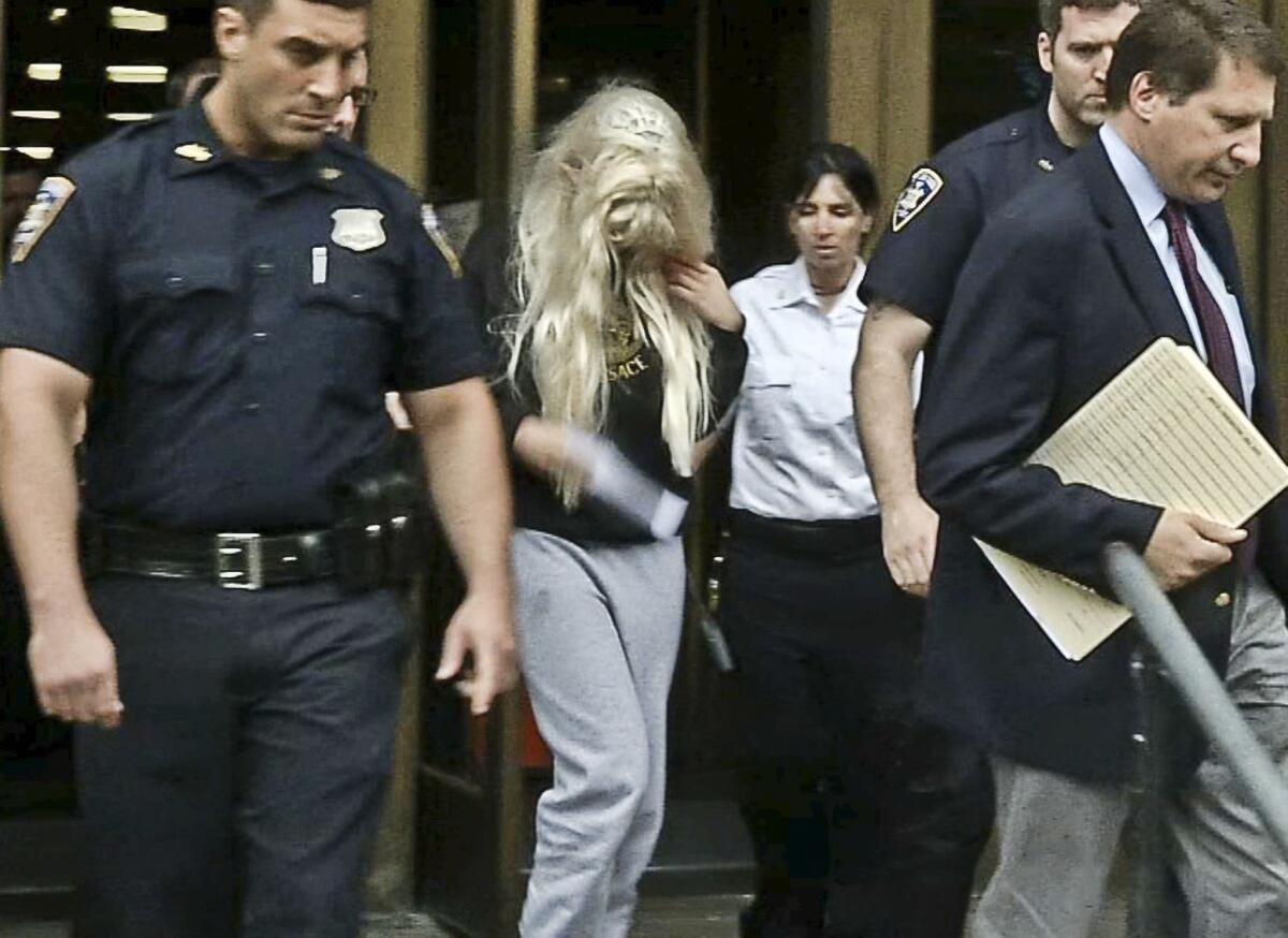 Amanda Bynes was arrested Thursday night after she allegedly tossed a bong out of her Manhattan apartment window, police said. She was formally charged with attempted evidence tampering, reckless endangerment and marijuana possession on Friday. The "What I Like About You" star was reported to police after an employee at her apartment alleged that she was smoking marijuana in the building's lobby, acting erratically and supposedly talking to herself, according to reports. An officer went to Bynes' apartment then saw a bong -- a water pipe commonly used for smoking marijuana -- on her kitchen counter and when he asked her about it, the actress heaved it out of her window, according to the criminal complaint obtained by TMZ. Bynes claimed that the alleged bong was "just a vase." She was eventually released without bail after appearing for her arraignment in a New York court on Friday morning. Her next court date was set for July 9 and the judge said that if she didn't appear a warrant would be put out for her arrest.