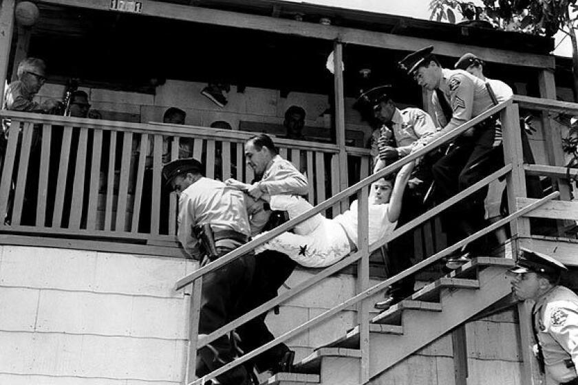 A family is evicted from its Chavez Ravine home on May 8, 1959.