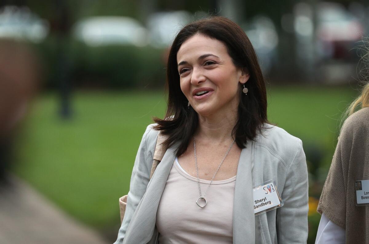 Sheryl Sandberg, chief operating officer of Facebook, attends the Allen & Company Sun Valley Conference on July 8, 2015, in Sun Valley, Idaho.