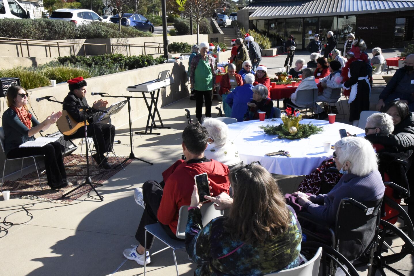 Guests enjoyed music, cookies and cocoa at the Del Mar Civic Center Plaza