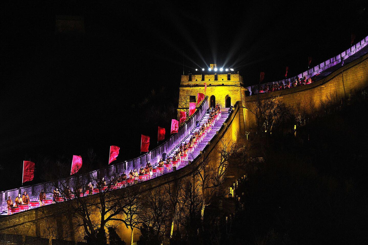 It's arguably the world's most spectacular New Year's celebration: A costumed performance and light show atop the Great Wall of China. It's just one of many 2014 New Year's celebrations from around the globe. Check out more: