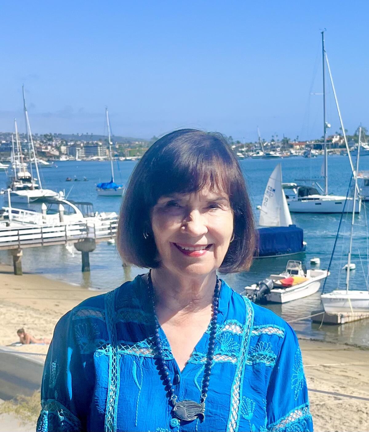 Artist Barbara Abbott, creator of a new mural to be installed on Balboa Island.