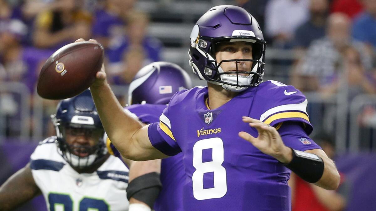 New Vikings quarterback Kirk Cousins had three consecutive 4,000-yard passing seasons in Washington.