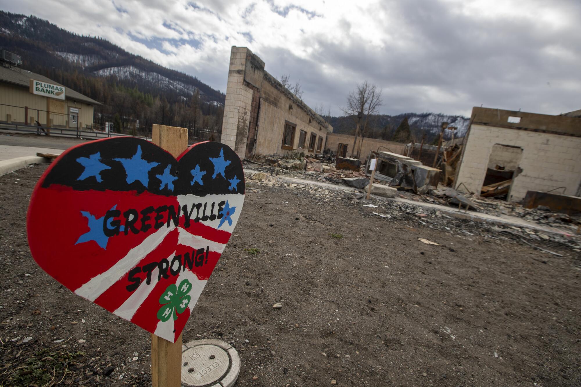 The Sierra Nevada town of Greenville, devastated in the Dixie fire in 2021. 