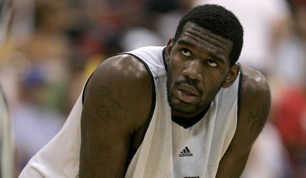 Portland's Greg Oden plays against Dallas during a 2007 NBA Summer League game.