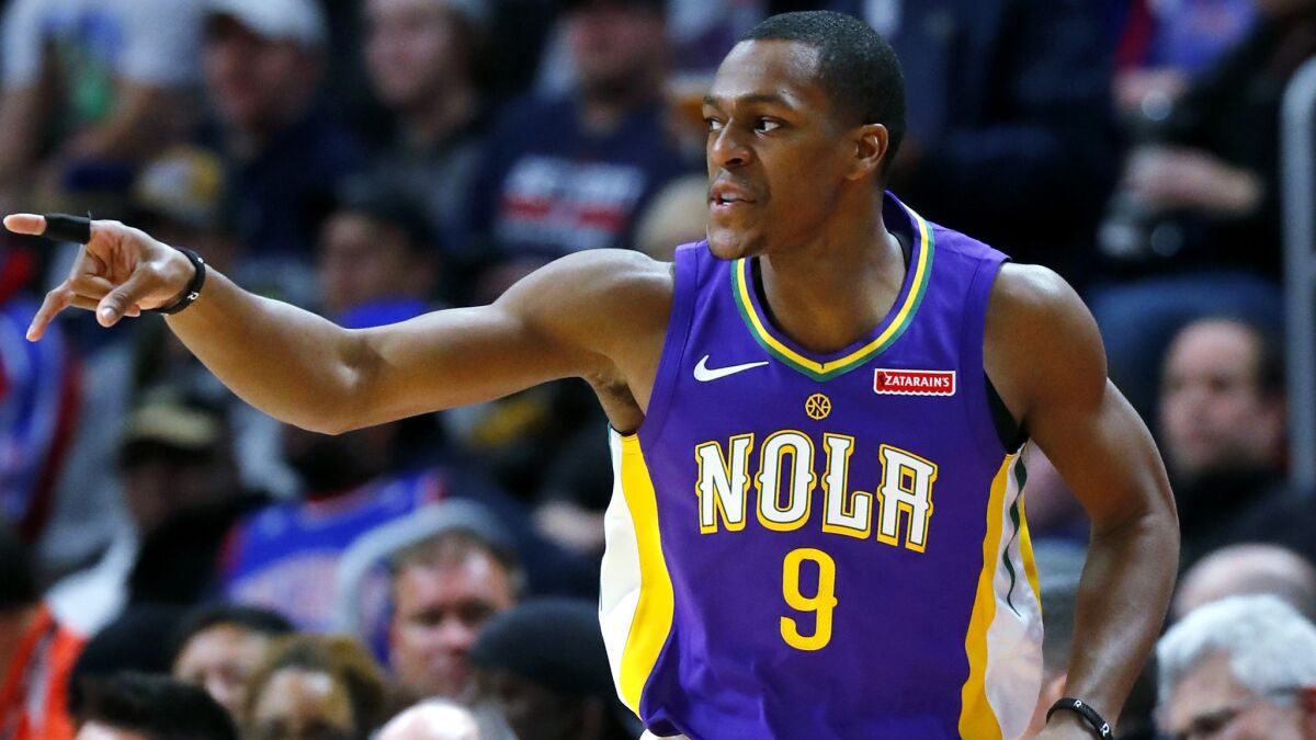 Rajon Rondo helped the Pelicans return to the playoffs last season, starting 63 of 65 games he played for them.