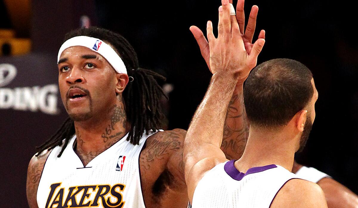 Lakers power forward Jordan Hill averaged a career-high 9.7 points and 7.4 rebounds a game last season.