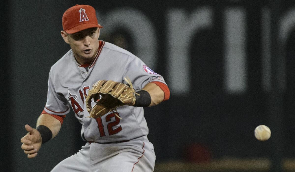Angels' Johnny Giavotella missed a second straight game Saturday with an undisclosed medical issue.