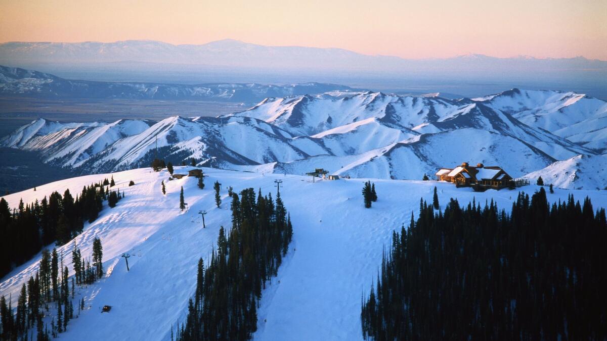 Seattle Ridge Loge in Sun Valley, Idaho at sunrise.